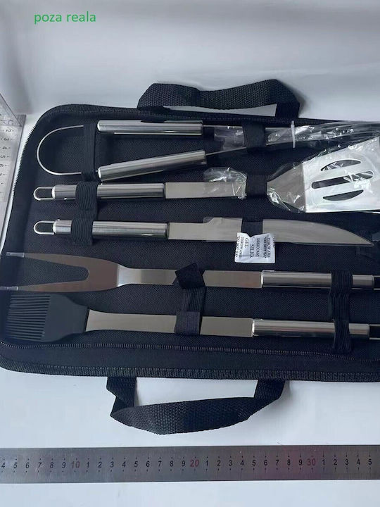 5-piece Grill Utensil Set Alista Home Stainless Steel Oxford Bag Silver