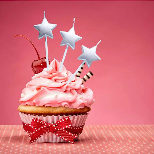 Cake Candle Alista Home Star Model Party 8.5 X 3.2 Cm Silver