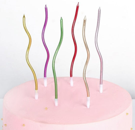 Set 10 Lumanări De Ziua De Naștere Spirale Design 17 X 0.34 Cm Ceară Multicolore