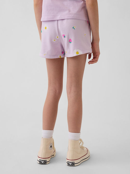 Kids Fabric Shorts/Bermuda Purple Floral