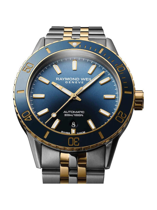Raymond Weil Freelancer Men's Watch 42mm Automatic with Gold Metal Bracelet