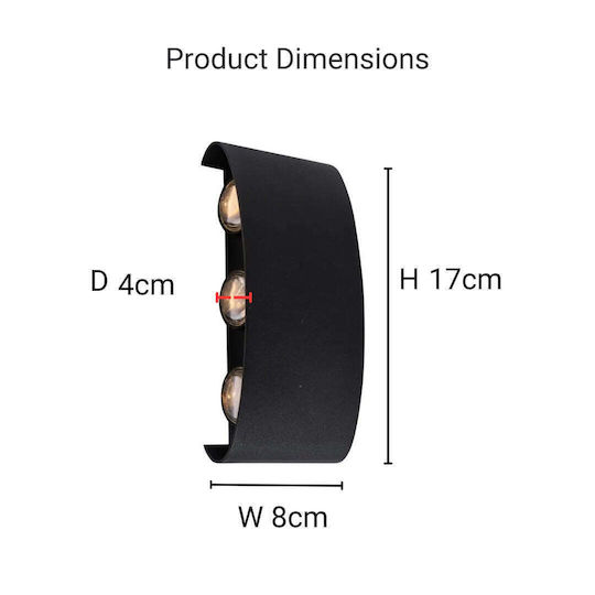 Alista Home Iluminat Exterior Montat Pe Perete Led Ip65 1w Cu Lumină Alb Cald