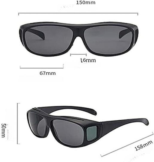 Ochelari De Soare Alista Home Polarizați Pentru Conducere Și Ciclism Posibilitate De A Purta Peste Ochelari De Prescripție Protecție Lentile Negre UV400 Ramă Neagră 15x5 Cm