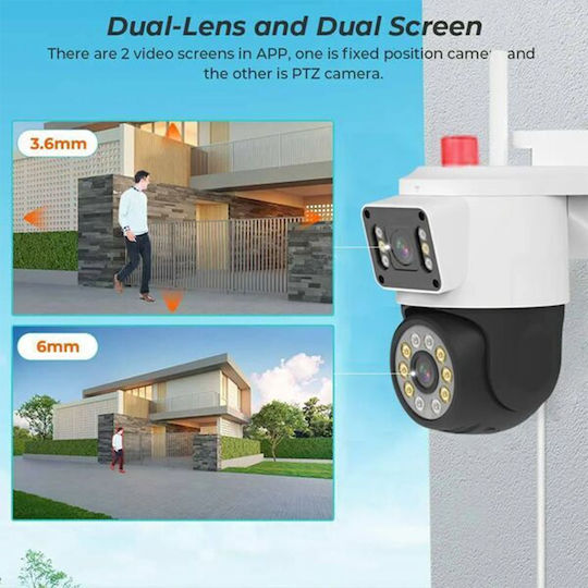 Jortan JT-9689UALBW12V IP Dual Κάμερα Παρακολούθησης Wi-Fi Full HD 1080p Αδιάβροχη με Μικρόφωνο