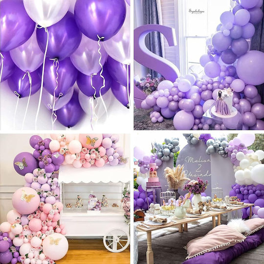 Set 10 Baloane Latex Violet 23 cm