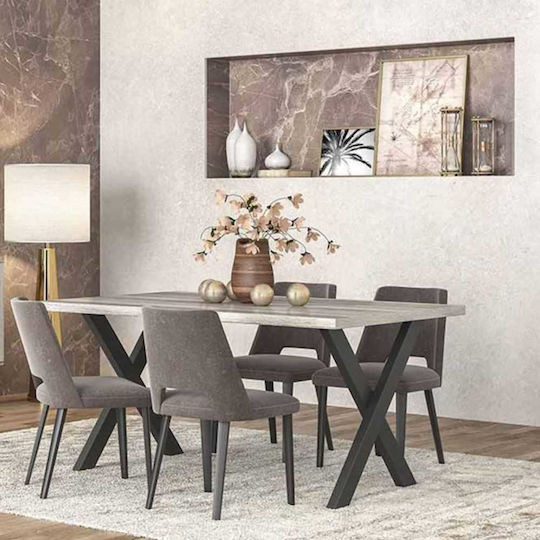 Νο 6 Τραπεζαρίας Σταχτί 140x90x78εκ. Νο 6 Τραπεζαρίας Σταχτί 140x90x78εκ.