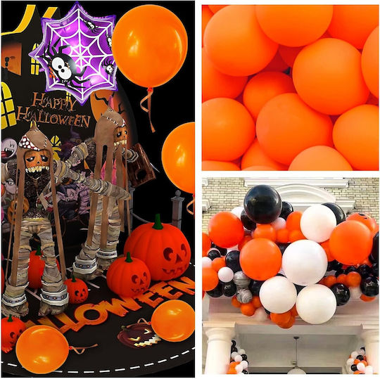 Set of 12 Birthday Latex Balloons Orange 30cm