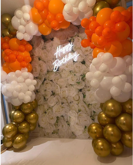 Set of 12 Birthday Latex Balloons Orange 30cm