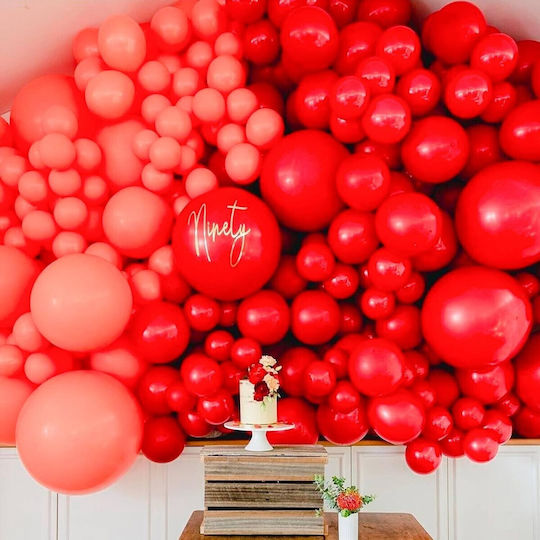 Set 12 Geburtstags Luftballons Latex Rote 25cm