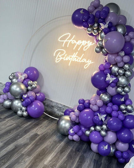 Set 12 Baloane Zi De Naștere Latex Violet 13 cm