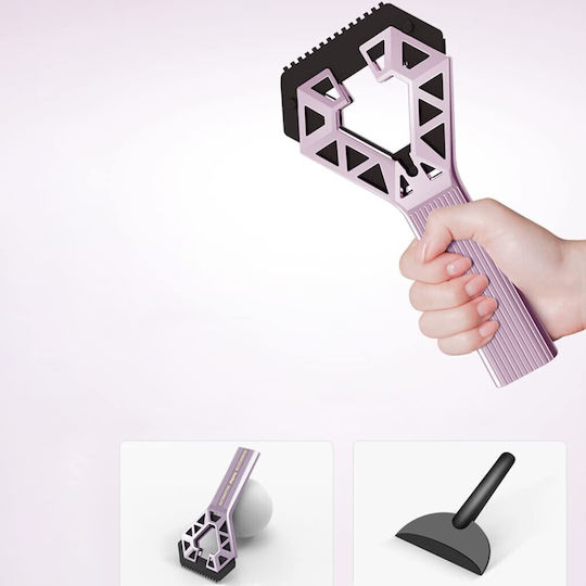Răzuitoare de Zăpadă Auto cu Două Capete Alista Home Universal pentru Îndepărtarea Zăpezii de pe Mașină Mâner Ergonomic Detasabil Geamuri Caroserie Ușor de Folosit 61x12.5 Cm Violet