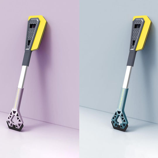 Răzuitoare de Gheață Auto Două Capete Alista Home Universală Îndepărtare Zăpadă Auto Mâner Lung Ergonomic Detasabil Geamuri Caroserie Ușor de Folosit 67x12.5 cm Albastru