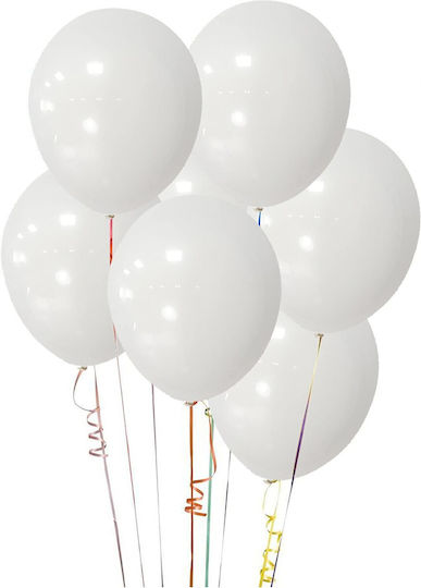 Σετ 10 Μπαλόνια Latex Λευκά 13εκ.
