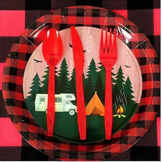 Set 10 Plăci De Unică Folosință Alista Home 23 Cm Camping Design Multicolor