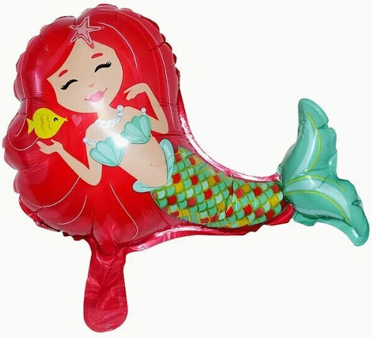Baloane Zi De Naștere Sirenă Folie Roșii 39 cm