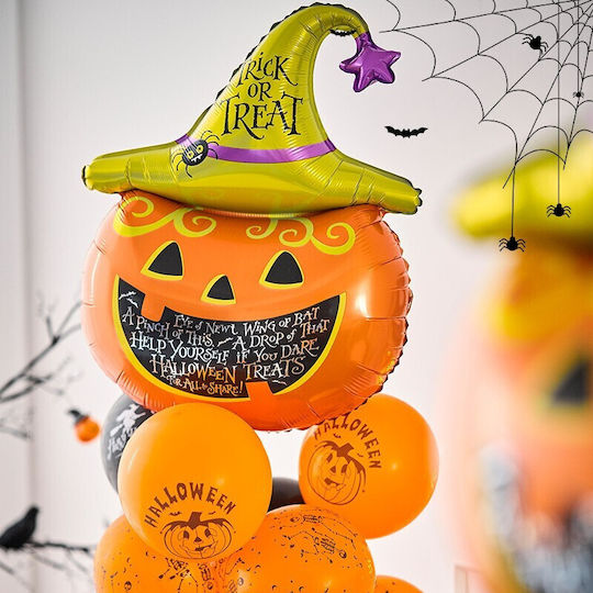 Set 5 Baloane Halloween Folie Portocalii Jumbo 87 cm