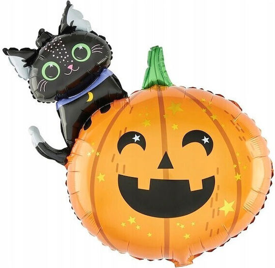 Set 5 Luftballons Halloween Folie Orange Jumbo 84cm