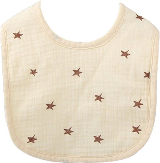 Alista Home Baby Bib from 100% Cotton with Button Cream