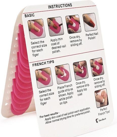 Set 26 Șabloane Reutilizabile Pentru Oja Alista Home Manichiură Curată Fără Margini Protecție Cuticule 10 Mărimi Plastic Roz