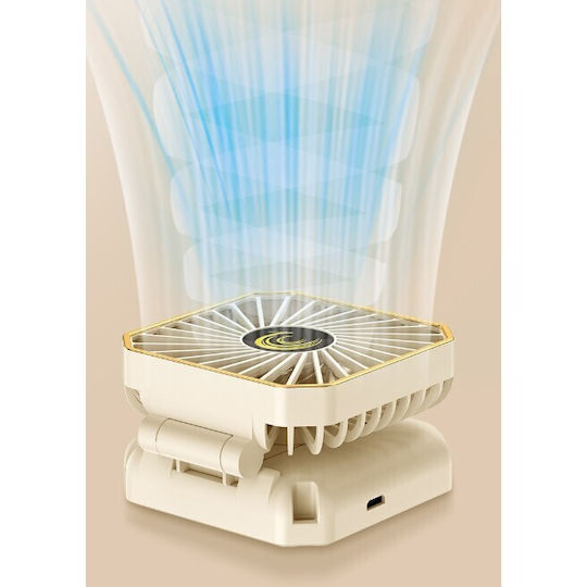 Ventilator Portabil Alista Home Suport Gât Birou Telefon 14 X 7 Cm Încărcare USB ABS 3 Viteze Alb