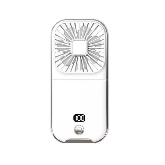 Alista Home Ventilator Portabil 3 În 1 De Mână Pentru Gât Birou 16 7 X 8 X 1 9 Cm 3 Niveluri De Viteză Încărcare USB Pliabil Display Digital Suport Telefon Alb