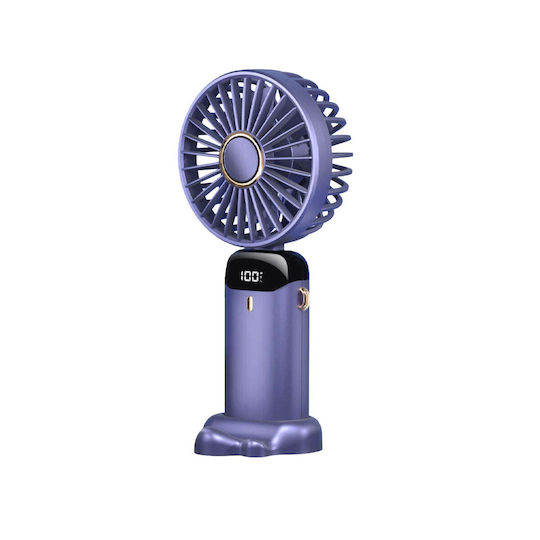 Ventilator Ultra Portabil Aromaterapie Alista Home 3 În 1 De Mână Birou Gât 5 Niveluri Viteză Încărcare USB Durată Baterie 12h Ecran LCD Pliabil Violet