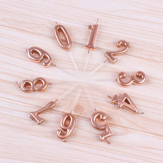 Lumânare De Tort Alista Home Număr 7 Model Petrecere 4.5 X 2.5 Cm Parafină Rose Gold