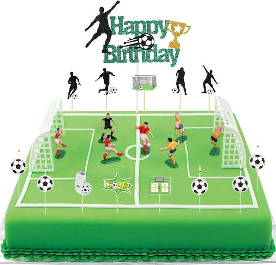 Set 5 Lumanări De Ziua De Naștere Alista Home Mingii De Fotbal Model 3.5 Cm Ceară Albă Neagră