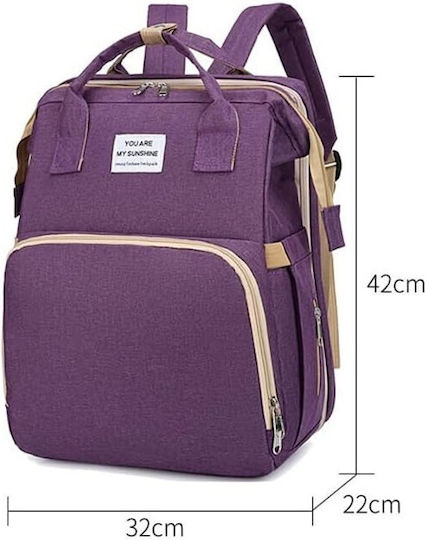 Alista Home Geantă pentru Scutece Tip Rucsac Violet 42x32x22cm