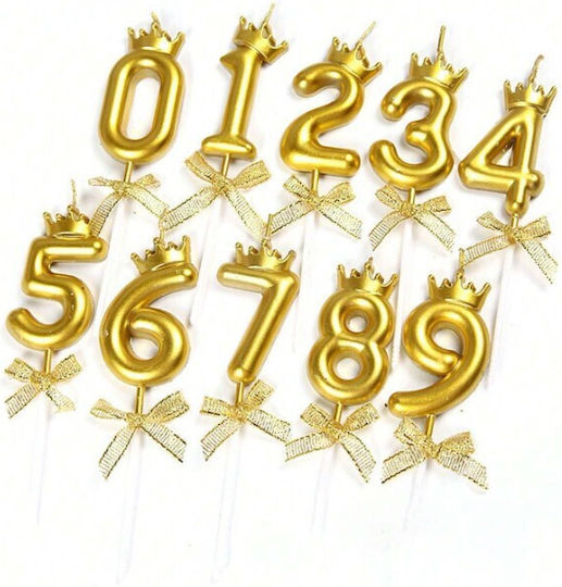 Number 4 Birthday Candle Crown Design Gold Alista Home Party