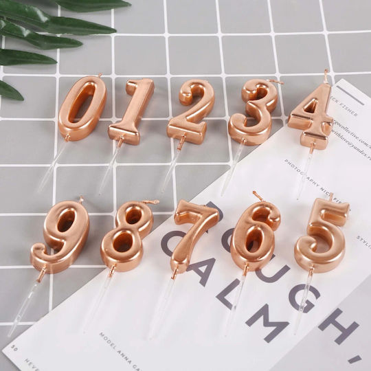 Lumânare De Tort Alista Home Număr 1 Model Petrecere 4.5 X 2.5 Cm Parafină Rose Gold