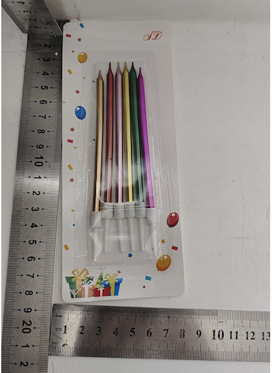 Set 6 Lumanări De Ziua De Naștere Alista Home Din Parafină 11 X 0.4 Cm Lucioase Multicolore