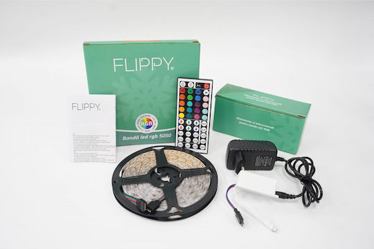 Alista Home Bandă LED TV RGB Rezistentă la Apă 5m Tip SMD5050 cu Sursă de Alimentare și Telecomandă