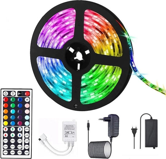 Alista Home Bandă LED TV RGB Rezistentă la Apă 5m Tip SMD5050 cu Sursă de Alimentare și Telecomandă