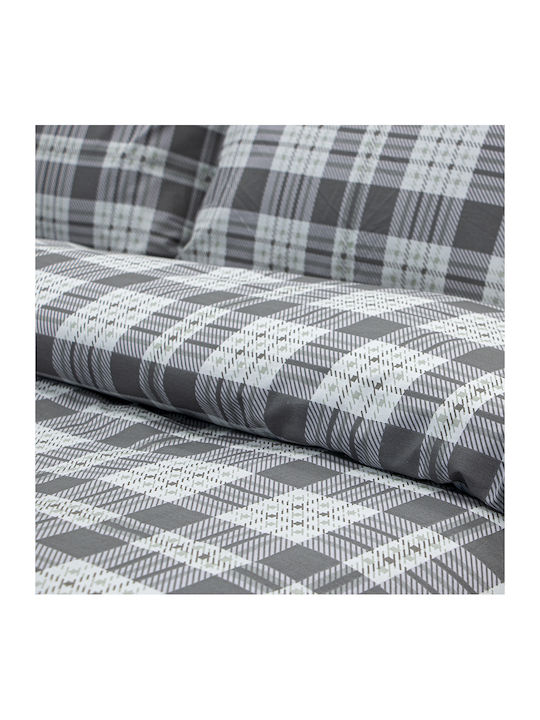 Lino Home Set Single Bed Sheets 170x260cm Gray (3 Pieces)