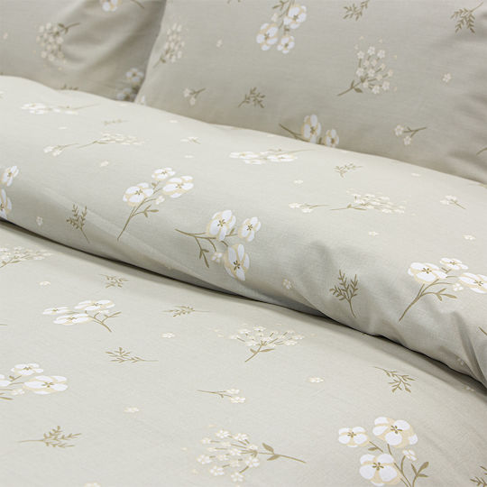 Lino Home Set Bettlaken Einzel 170x260cm Beiges (3 Stück)
