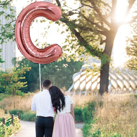 Letter C Foil Jumbo Rose Gold 80cm