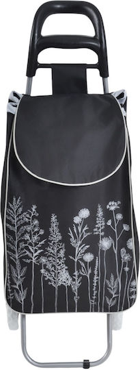 Căruț Metalic de Piață Negru 35x27x94cm
