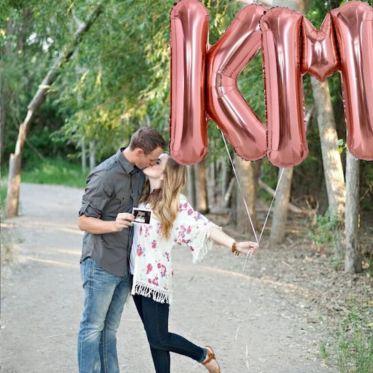 Buchstabe K Folie Jumbo Rose Gold 80cm
