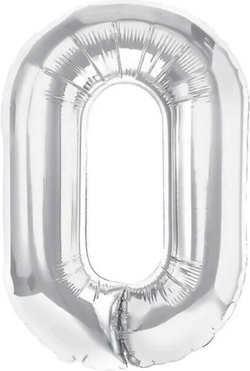 Γράμμα Ο Foil Jumbo Ασημί 80εκ.