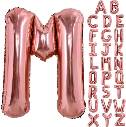 Letter M Foil Jumbo Rose Gold 80cm