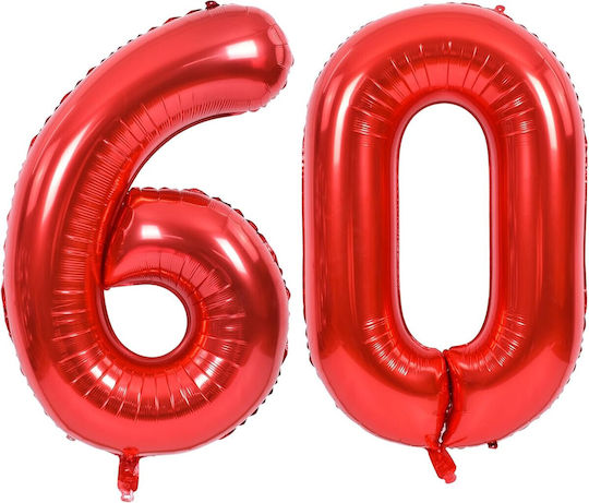 Number 6 Foil Red 40cm