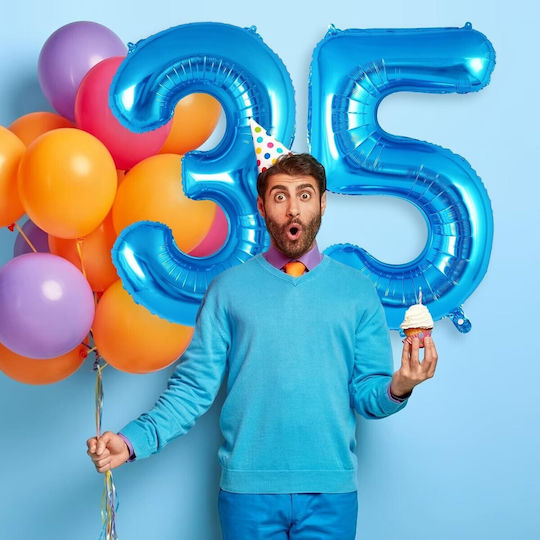 Număr 3 Folie Jumbo Albastru 100 cm