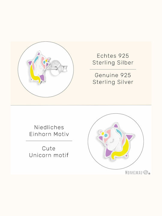 Gama Brands Kinderohrringe Nieten Einhörner aus Silber