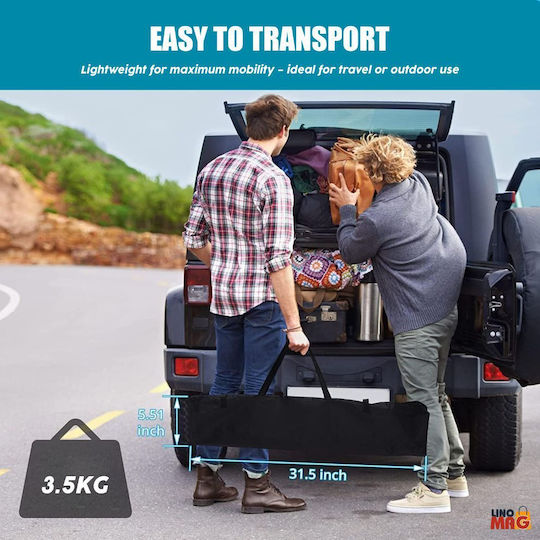 Ecran Proiecție 100 Inch Trepied Linomag Proiecție Față Spate Format 16:9 4K HD Unghi Larg 160° Ideal Pentru Utilizare Interioară Exterioară Pliabil Instalare Rapidă Husă Transport Inclusă Alb
