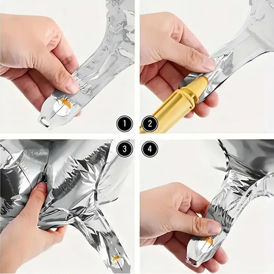 Nummer 9 Folie Jumbo Silber 81cm