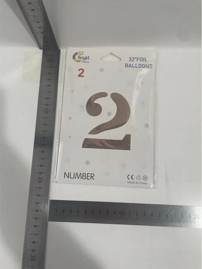 Number 2 Foil Jumbo Rose Gold 81cm