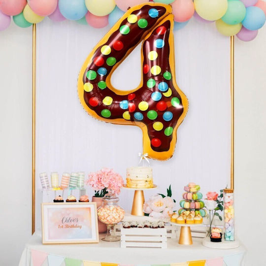 Număr 4 Folie Jumbo Multicolore 100 cm