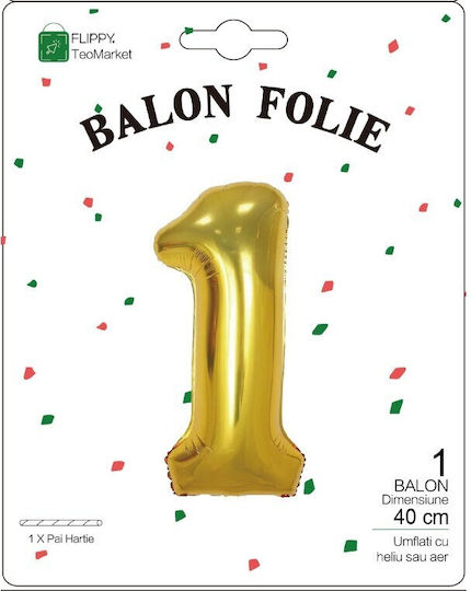 Număr 1 Folie Auriu 40 cm
