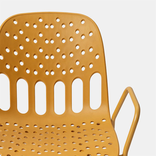 Outdoor Chair Polypropylene Lido Mustard 4pcs 57x55.5x80cm